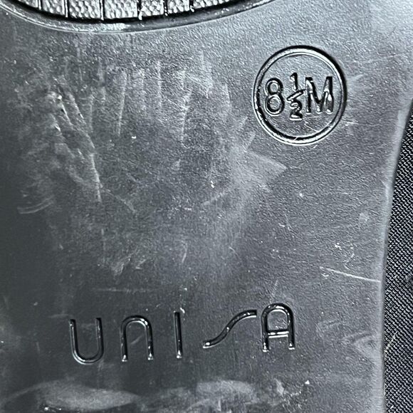 Unisa Boots Womens Size 8.5 Black Ankle Booties Block Heel Side Zip Buckle - Picture 7 of 14